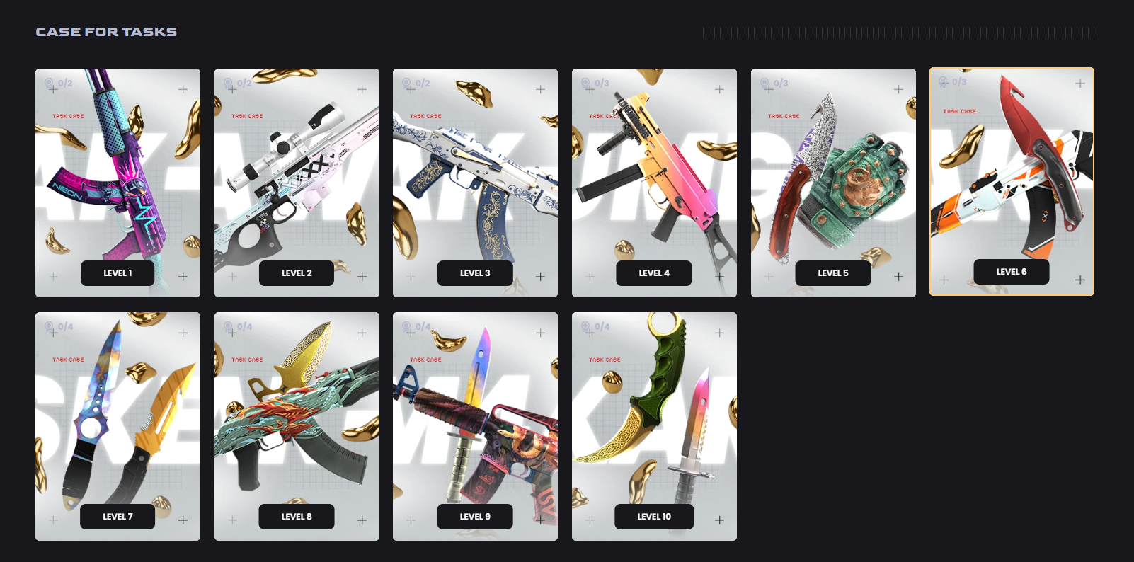 KeyDrop Cases for Tasks interface